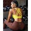 imageRUNNING GIRL High Impact Sports Bras for Women  Scoop Neck Strappy Sports Bra High Support Moulded Cup Workout BraAyellow