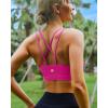 imageRUNNING GIRL High Impact Sports Bras for Women  Scoop Neck Strappy Sports Bra High Support Moulded Cup Workout BraBhot Pink