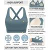 imageRUNNING GIRL Sports Bra for Women High Support Molded Cup Strappy Running Sports Bras with Sewn in PadsDusty Blue