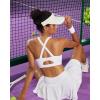 imageRUNNING GIRL Sports Bra for Women High Support Molded Cup Strappy Running Sports Bras with Sewn in PadsWhite