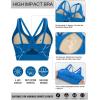imageRUNNING GIRL Sports Bras for Women High Support Molded Cup Strappy High Impact Sports Bras for Women with Sewn in PadsBlue
