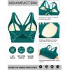 imageRUNNING GIRL Sports Bras for Women High Support Molded Cup Strappy High Impact Sports Bras for Women with Sewn in PadsDark Green