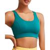 imageRUNNING GIRL Sports Bras for Women High Support Molded Cup Strappy High Impact Sports Bras for Women with Sewn in PadsDark Green