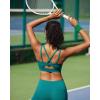 imageRUNNING GIRL Sports Bras for Women High Support Molded Cup Strappy High Impact Sports Bras for Women with Sewn in PadsDark Green