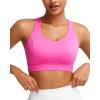 imageRUNNING GIRL Sports Bras for Women High Support Molded Cup Strappy High Impact Sports Bras for Women with Sewn in PadsHot Pink