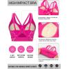 imageRUNNING GIRL Sports Bras for Women High Support Molded Cup Strappy High Impact Sports Bras for Women with Sewn in PadsHot Pink