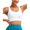 imageRUNNING GIRL Sports Bras for Women High Support Molded Cup Strappy High Impact Sports Bras for Women with Sewn in PadsWhite