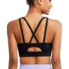 imageRUNNING GIRL Sports Bras for Women High Support Molded Cup Strappy High Impact Sports Bras for Women with Sewn in PadsBlack