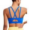 imageRUNNING GIRL Sports Bras for Women High Support Molded Cup Strappy High Impact Sports Bras for Women with Sewn in PadsBlue