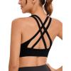 imageRUNNING GIRL Sports Bra for Women High Support CrissCross Back Padded Strappy Sports Bras Yoga Bra with Removable Cups1blackgreydark Blue