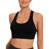 imageRUNNING GIRL Sports Bra for Women High Support CrissCross Back Padded Strappy Sports Bras Yoga Bra with Removable Cups1blackgreydark Blue
