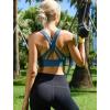 imageRUNNING GIRL Sports Bra for Women High Support CrissCross Back Padded Strappy Sports Bras Yoga Bra with Removable Cups1blackgreydark Blue