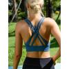 imageRUNNING GIRL Sports Bra for Women High Support CrissCross Back Padded Strappy Sports Bras Yoga Bra with Removable Cups1blackgreydark Blue