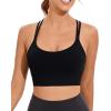 imageRUNNING GIRL Sports Bra for Women High Support CrissCross Back Padded Strappy Sports Bras Yoga Bra with Removable Cups2black