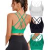 imageRUNNING GIRL Sports Bra for Women High Support CrissCross Back Padded Strappy Sports Bras Yoga Bra with Removable Cups2blackwhitegreen