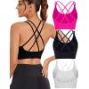imageRUNNING GIRL Sports Bra for Women High Support CrissCross Back Padded Strappy Sports Bras Yoga Bra with Removable Cups2blackwhitepink