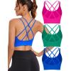imageRUNNING GIRL Sports Bra for Women High Support CrissCross Back Padded Strappy Sports Bras Yoga Bra with Removable Cups2bluepinkgreen