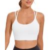 imageRUNNING GIRL Sports Bra for Women High Support CrissCross Back Padded Strappy Sports Bras Yoga Bra with Removable Cups2white