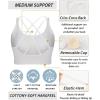 imageRUNNING GIRL Sports Bra for Women High Support CrissCross Back Padded Strappy Sports Bras Yoga Bra with Removable Cups2white