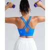 imageRUNNING GIRL Sports Bra for Women High Support Molded Cup High Impact Sports Bras with Sewn in Pads Strappy Running BraBright Blue