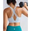 imageRUNNING GIRL Sports Bra for Women High Support Molded Cup High Impact Sports Bras with Sewn in Pads Strappy Running BraSilver Grey