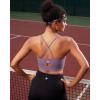 imageRUNNING GIRL Sports Bras for WomenHigh Impact CrissCross Back Crop Tops Padded Workout Sports Bra High SupportWX3028 Purple XL