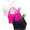 imageRUNNING GIRL Sports Bra for Women High Support CrissCross Back Padded Strappy Sports Bras Yoga Bra with Removable Cups2blackwhitepink