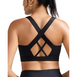 imageRUNNING GIRL Sports Bra for Women High SupportMolded Cup High Impact Sports Bras with Sewn in PadsAblack