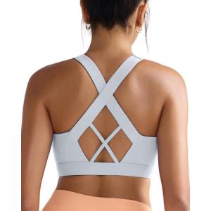 imageRUNNING GIRL Sports Bra for Women High SupportMolded Cup High Impact Sports Bras with Sewn in PadsAgrey