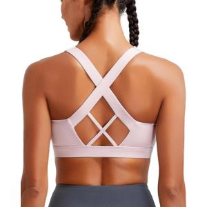 imageRUNNING GIRL Sports Bra for Women High SupportMolded Cup High Impact Sports Bras with Sewn in PadsApink