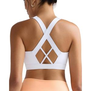imageRUNNING GIRL Sports Bra for Women High SupportMolded Cup High Impact Sports Bras with Sewn in PadsAwhite