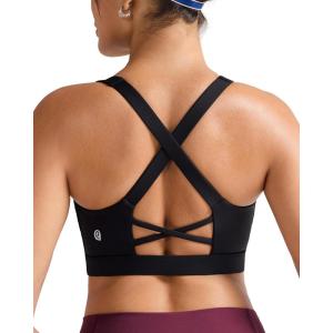 imageRUNNING GIRL Sports Bra for Women High SupportMolded Cup High Impact Sports Bras with Sewn in PadsBlack