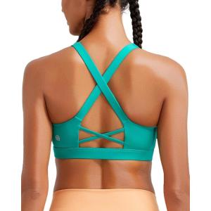 imageRUNNING GIRL Sports Bra for Women High SupportMolded Cup High Impact Sports Bras with Sewn in PadsBright Green