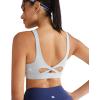 imageRUNNING GIRL Sports Bra for Women High Support Molded Cup High Impact Sports Bras with Sewn in Pads Workout Running BraSilver Grey