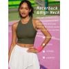 imageRUNNING GIRL Sports Bras for Women High Impact Seamless Ribbed Longline High Neck Workout Crop Tank Tops PaddedAarmy Green
