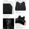 imageRUNNING GIRL Sports Bras for Women High Impact Seamless Ribbed Longline High Neck Workout Crop Tank Tops PaddedAblack
