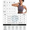 imageRUNNING GIRL Sports Bras for Women High Impact Seamless Ribbed Longline High Neck Workout Crop Tank Tops PaddedAdark Grey
