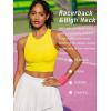 imageRUNNING GIRL Sports Bras for Women High Impact Seamless Ribbed Longline High Neck Workout Crop Tank Tops PaddedAyellow