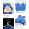 imageRUNNING GIRL Sports Bras for Women High Impact Seamless Ribbed Longline High Neck Workout Crop Tank Tops PaddedBbright Blue