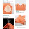 imageRUNNING GIRL Sports Bras for Women High Impact Seamless Ribbed Longline High Neck Workout Crop Tank Tops PaddedBlight Orange