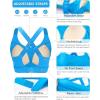 imageRUNNING GIRL Sports Bras for Women High Support Adjustable Straps Hook Back Sports Bras for Women with Sewn in PadsBright Blue