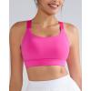 imageRUNNING GIRL Sports Bras for Women High Support Adjustable Straps Hook Back Sports Bras for Women with Sewn in PadsHot Pink
