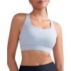 imageRUNNING GIRL Sports Bras for WomenMedium Impact Criss Cross Back Molded Cup Running Bra with Sewn in PadsGrey