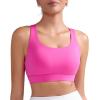 imageRUNNING GIRL Sports Bras for WomenMedium Impact Criss Cross Back Molded Cup Running Bra with Sewn in PadsHot Pink