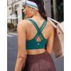 imageRUNNING GIRL Sports Bras for WomenMedium Impact Criss Cross Back Molded Cup Running Bra with Sewn in PadsTeal