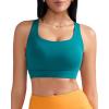 imageRUNNING GIRL Sports Bras for WomenMedium Impact Criss Cross Back Molded Cup Running Bra with Sewn in PadsTeal