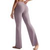imageRUNNING GIRL Womens Ribbed V Crossover High Waist Yoga Pants Flare Leggings for Women with Side PocketsForest Rose
