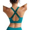 imageRUNNING GIRL Sports Bras for Women High Support Adjustable Straps Hook Back Sports Bras for Women with Sewn in PadsStorm Teal
