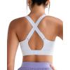 imageRUNNING GIRL Sports Bras for Women High Support Adjustable Straps Hook Back Sports Bras for Women with Sewn in PadsWhite