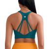 imageRUNNING GIRL Sports Bras for Women Racerback Molded Cup Sports Bra with Sewn in Pads for Workout Pilate and CasualTeal